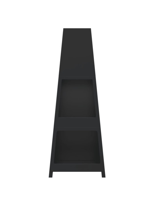 Venkovní krb se zásobníkem na dřevo věžový design černý ocel
