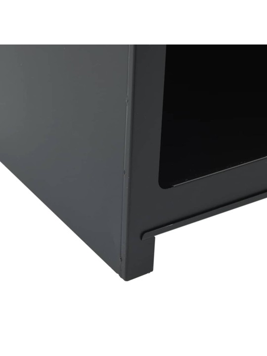 Venkovní krb se zásobníkem na dřevo věžový design černý ocel