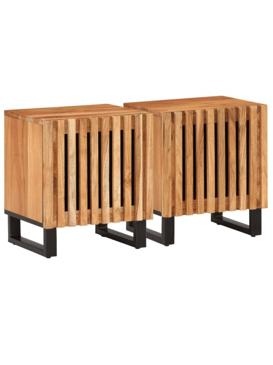 Noční stolky 2 ks 40 x 34 x 46 cm masivní akáciové dřevo