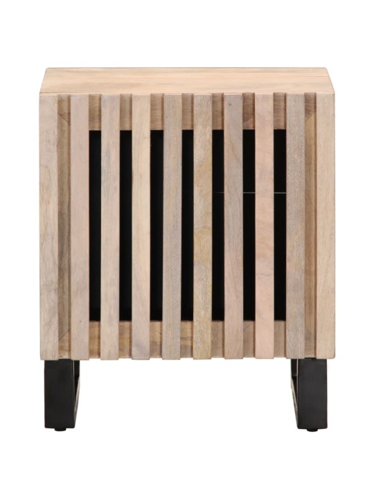 Noční stolek 40 x 34 x 46 cm masivní bělené mangovníkové dřevo