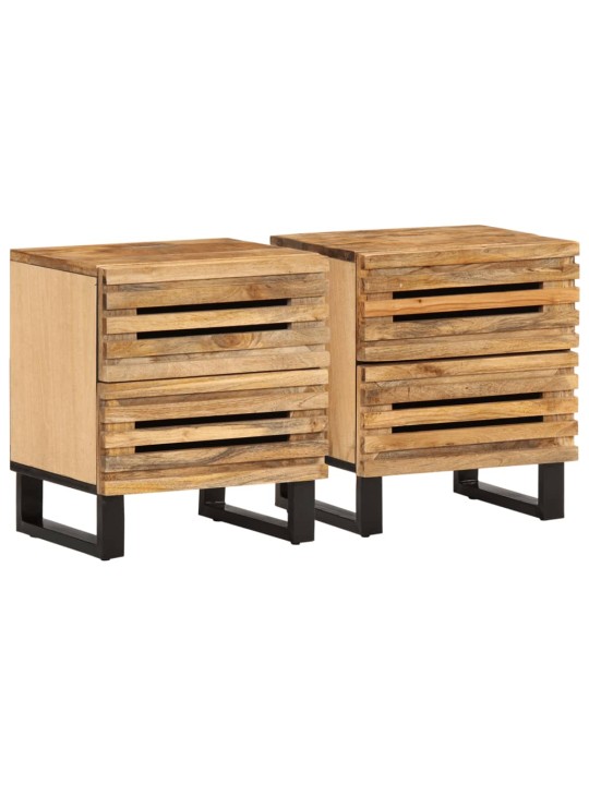 Noční stolky 2 ks 40x34x46 cm masivní hrubé mangovníkové dřevo