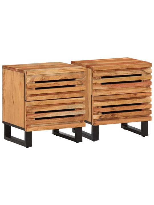 Noční stolky 2 ks 40 x 34 x 46 cm masivní akáciové dřevo