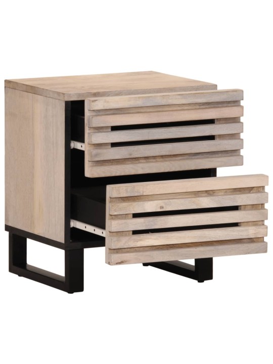 Noční stolky 2 ks 40x34x46 cm masivní bělené mangovníkové dřevo