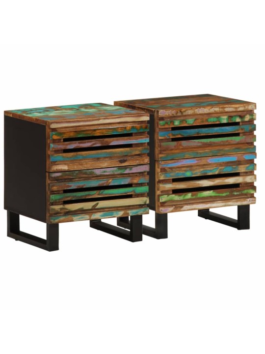 Noční stolky 2 ks 40 x 34 x 46 cm masivní recyklované dřevo