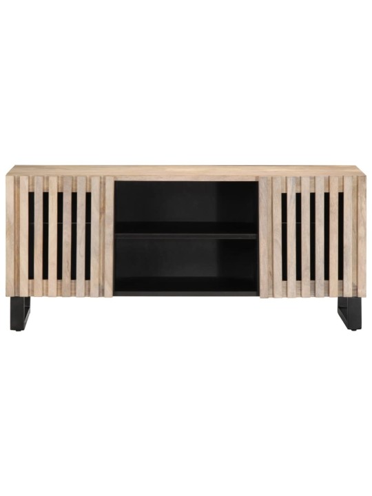 TV skříňka bílá 105 x 34 x 46 cm masivní mangovníkové dřevo