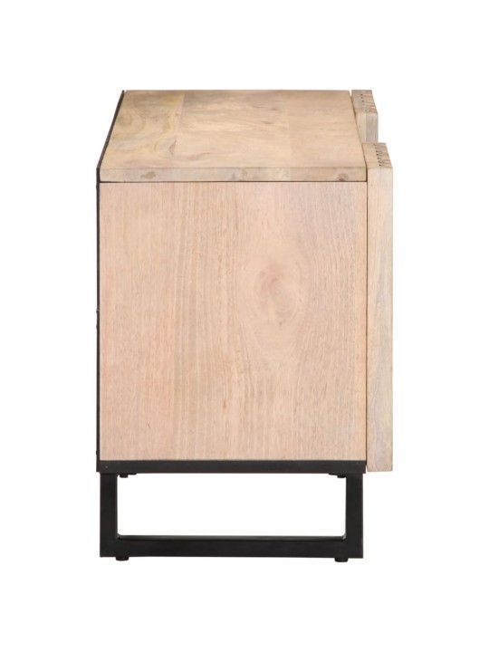 TV skříňka bílá 105 x 34 x 46 cm masivní mangovníkové dřevo
