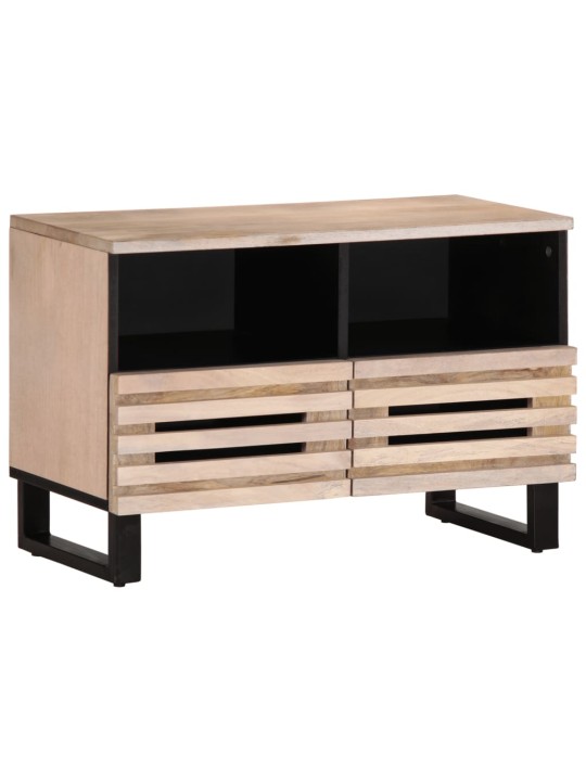 TV skříňka bílá 70 x 34 x 46 cm masivní mangovníkové dřevo