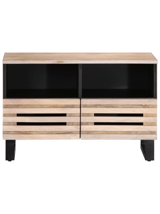 TV skříňka bílá 70 x 34 x 46 cm masivní mangovníkové dřevo