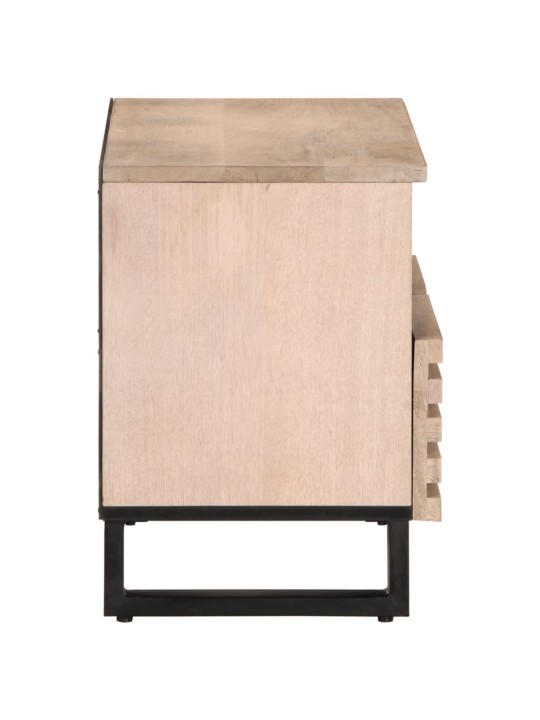 TV skříňka bílá 70 x 34 x 46 cm masivní mangovníkové dřevo