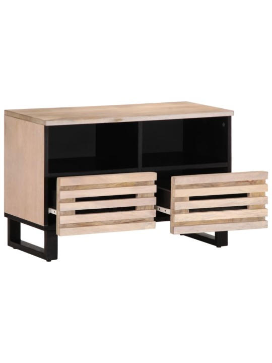 TV skříňka bílá 70 x 34 x 46 cm masivní mangovníkové dřevo