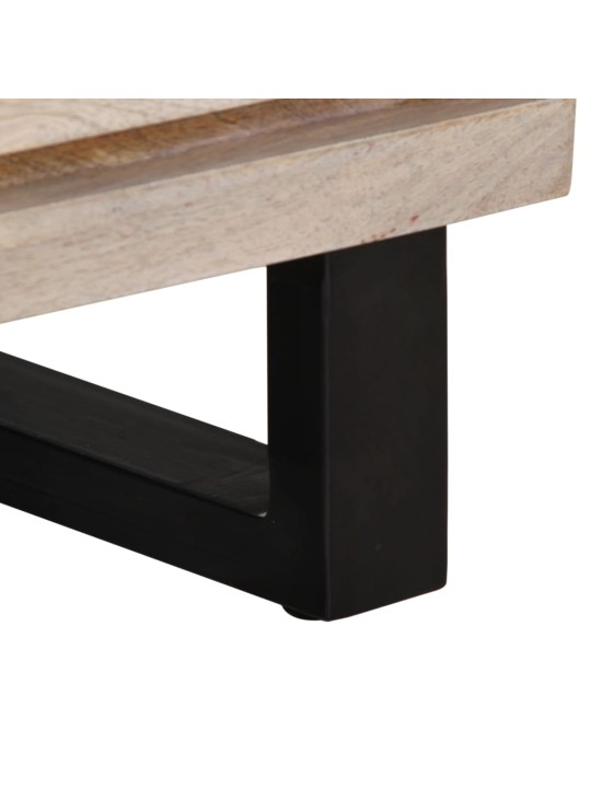 TV skříňka bílá 70 x 34 x 46 cm masivní mangovníkové dřevo