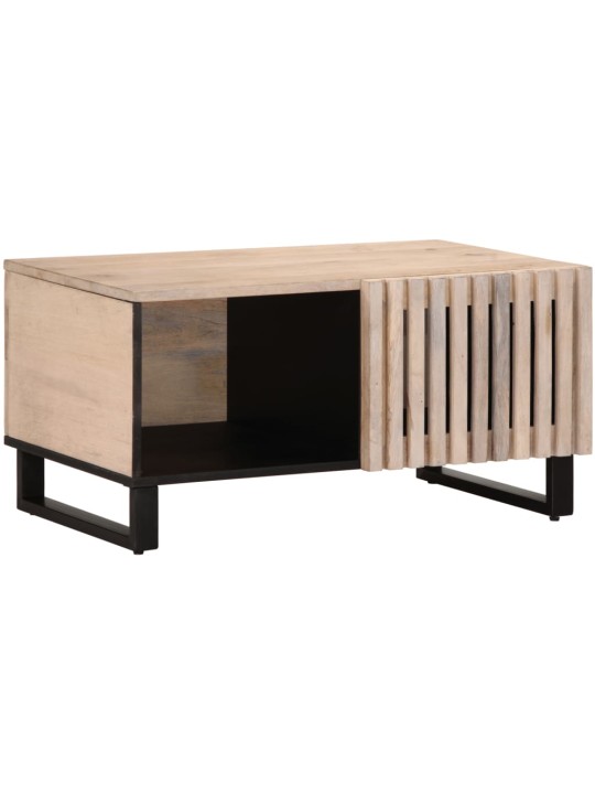 Konferenční stolek bílý 80x51x40 cm masivní mangovníkové dřevo