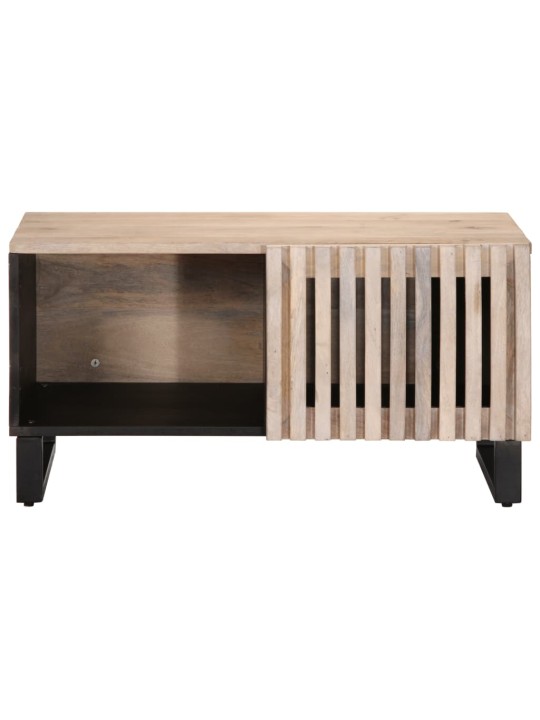 Konferenční stolek bílý 80x51x40 cm masivní mangovníkové dřevo