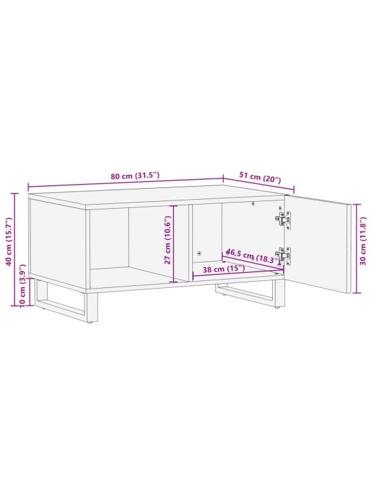 Konferenční stolek 80 x 51 x 40 cm masivní akáciové dřevo