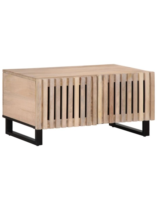 Konferenční stolek bílý 80x51x40 cm masivní mangovníkové dřevo