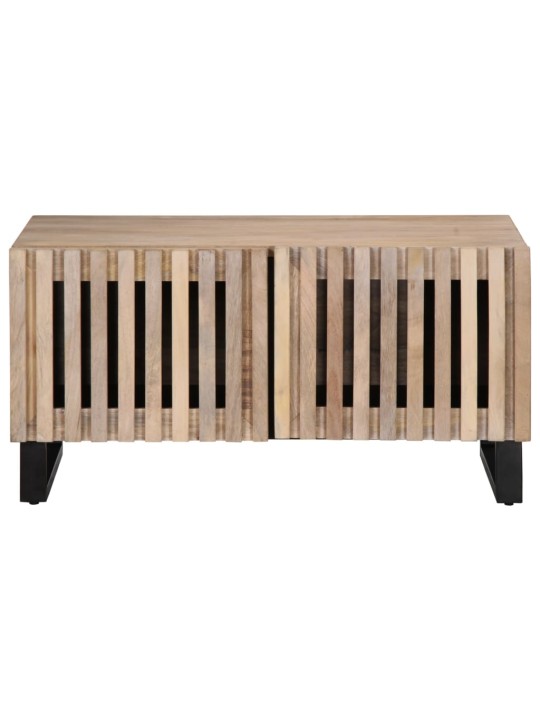 Konferenční stolek bílý 80x51x40 cm masivní mangovníkové dřevo