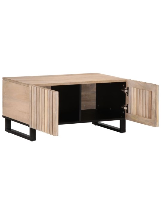 Konferenční stolek bílý 80x51x40 cm masivní mangovníkové dřevo