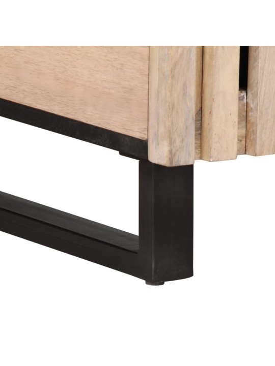 Konferenční stolek bílý 80x51x40 cm masivní mangovníkové dřevo