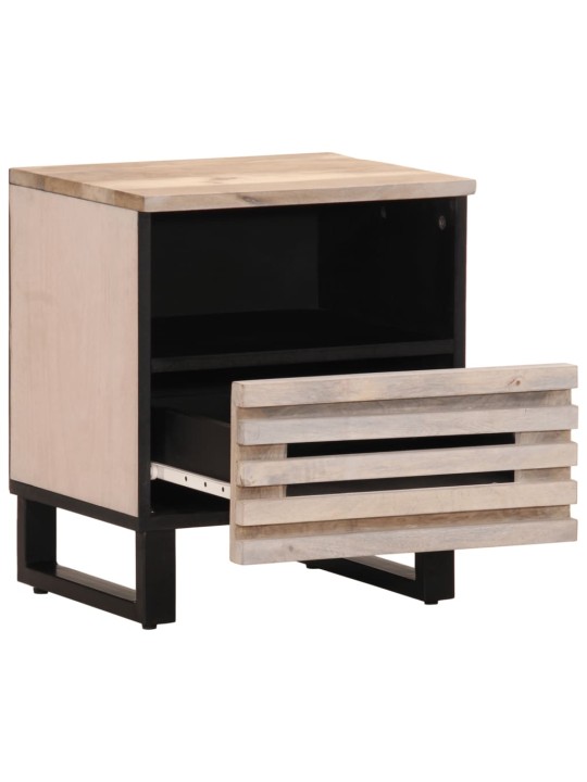 Noční stolky 2 ks 40x34x46 cm masivní bělené mangovníkové dřevo