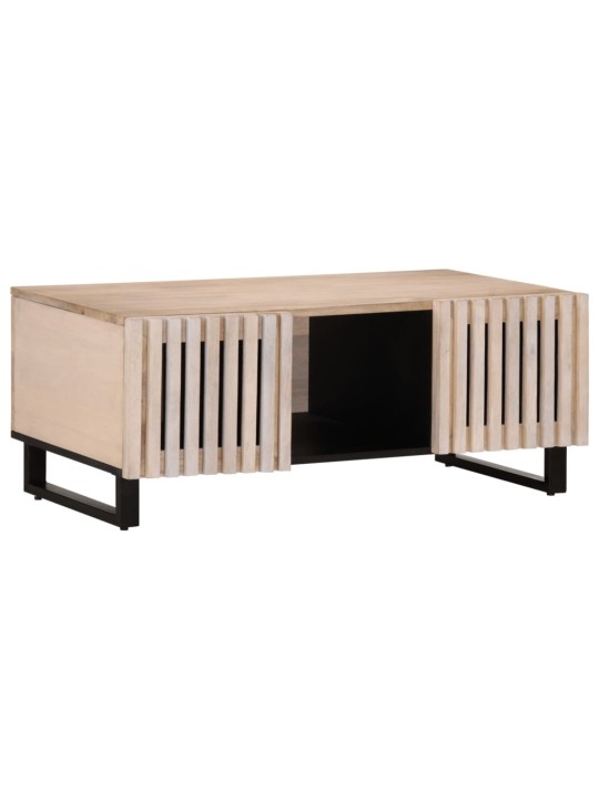 Konferenční stolek bílý 100x55x40 cm masivní mangovníkové dřevo