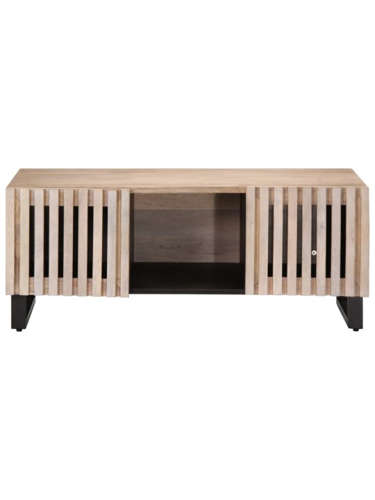 Konferenční stolek bílý 100x55x40 cm masivní mangovníkové dřevo