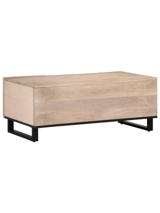 Konferenční stolek bílý 100x55x40 cm masivní mangovníkové dřevo