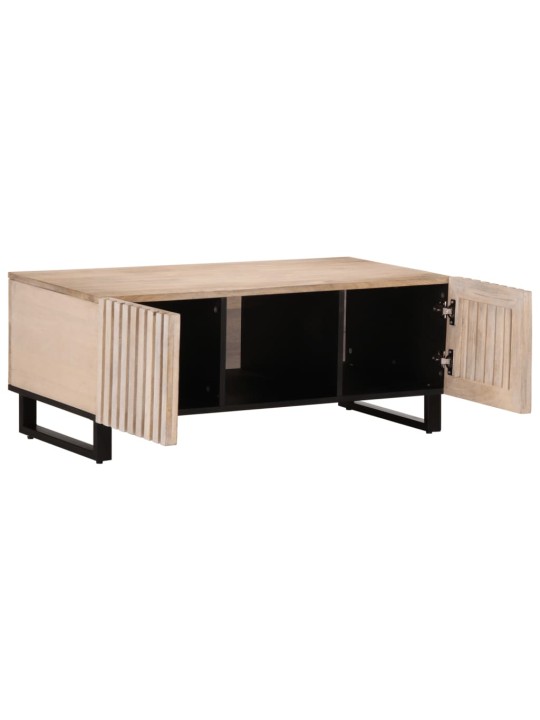 Konferenční stolek bílý 100x55x40 cm masivní mangovníkové dřevo