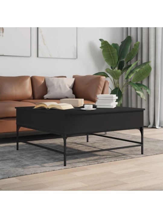 Konferenční stolek černý 95 x 95 x 45 cm kompozitní dřevo a kov