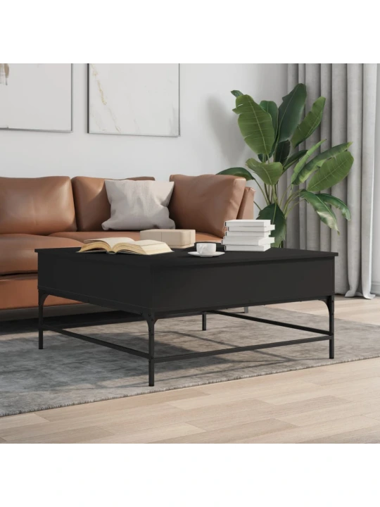 Konferenční stolek černý 95 x 95 x 45 cm kompozitní dřevo a kov