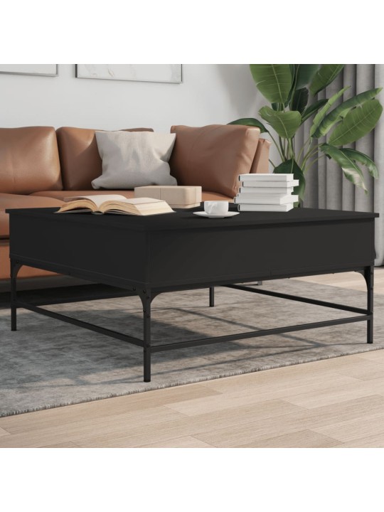 Konferenční stolek černý 95 x 95 x 45 cm kompozitní dřevo a kov