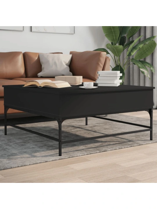 Konferenční stolek černý 95 x 95 x 45 cm kompozitní dřevo a kov