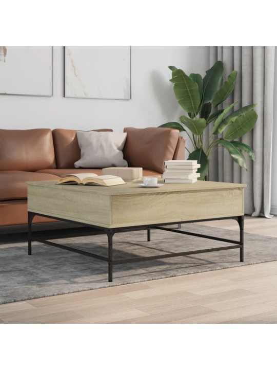 Konferenční stolek dub sonoma 95 x 95 x 45 cm kompozit a kov