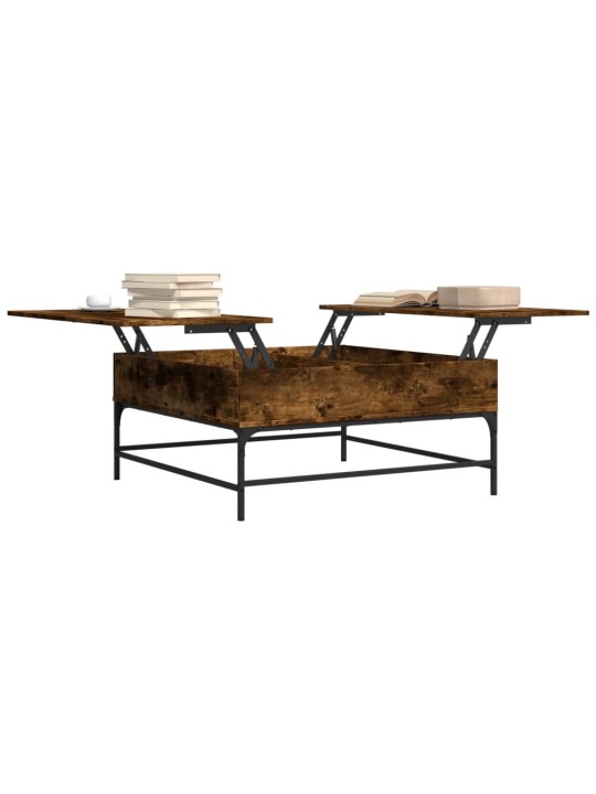 Konferenční stolek kouřový dub 95 x 95 x 45 cm kompozit a kov