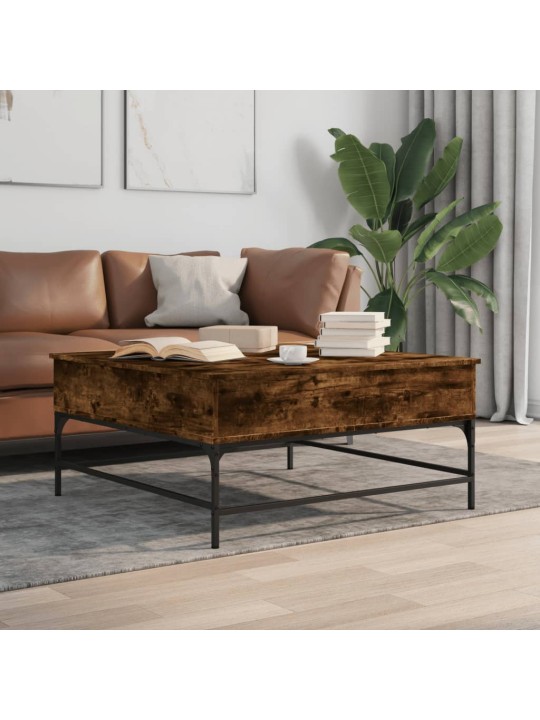 Konferenční stolek kouřový dub 95 x 95 x 45 cm kompozit a kov