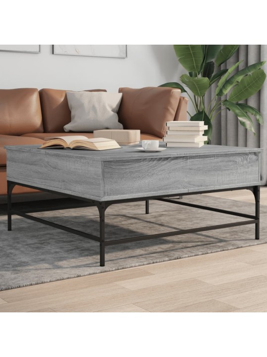 Konferenční stolek šedý sonoma 95 x 95 x 45 cm kompozit a kov