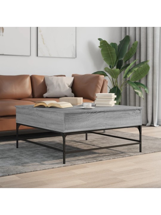 Konferenční stolek šedý sonoma 95 x 95 x 45 cm kompozit a kov