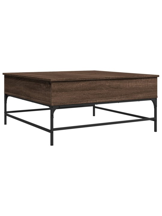 Konferenční stolek hnědý dub 95x95x45 cm kompozitní dřevo a kov