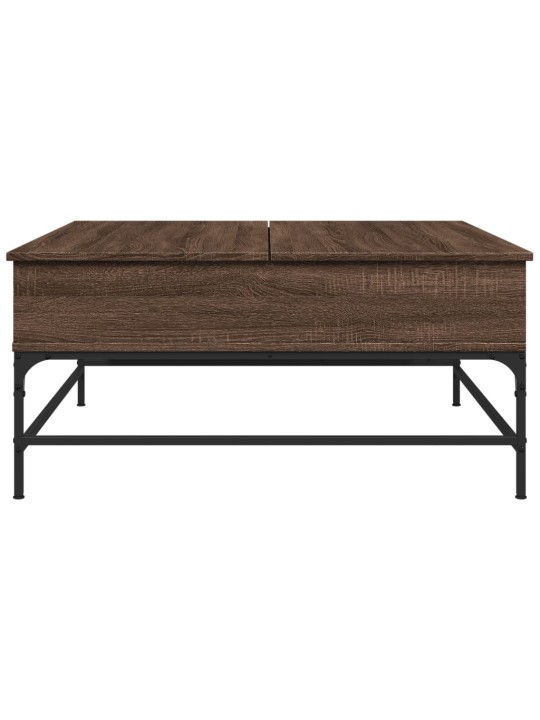 Konferenční stolek hnědý dub 95x95x45 cm kompozitní dřevo a kov
