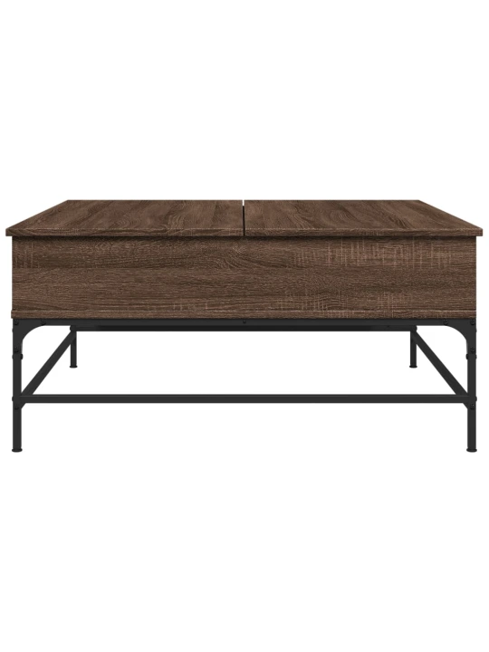 Konferenční stolek hnědý dub 95x95x45 cm kompozitní dřevo a kov