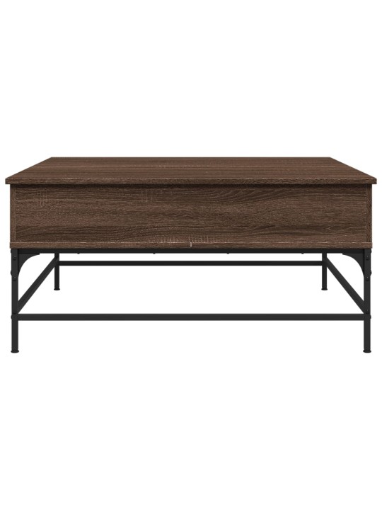 Konferenční stolek hnědý dub 95x95x45 cm kompozitní dřevo a kov