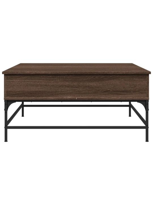 Konferenční stolek hnědý dub 95x95x45 cm kompozitní dřevo a kov