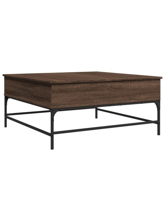 Konferenční stolek hnědý dub 95x95x45 cm kompozitní dřevo a kov