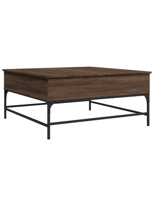 Konferenční stolek hnědý dub 95x95x45 cm kompozitní dřevo a kov