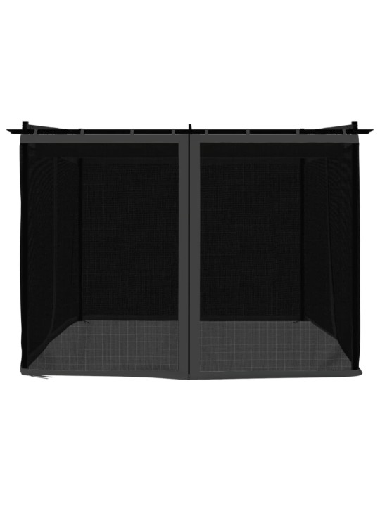 Altán se síťovanými stěnami antracitový 3 x 3 m ocel