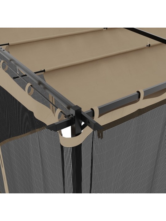 Altán se síťovanými stěnami taupe 6 x 3 m ocel