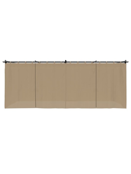 Altán se závěsy taupe 6 x 3 m ocel