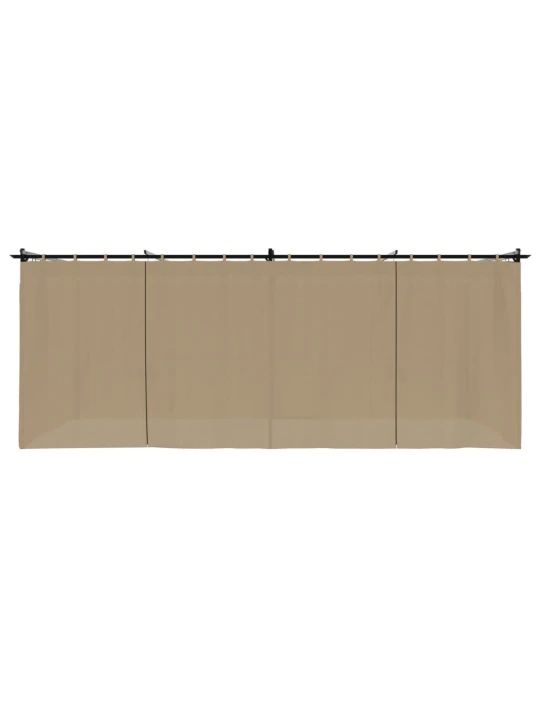 Altán se závěsy taupe 6 x 3 m ocel