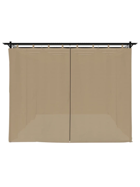 Altán se závěsy taupe 6 x 3 m ocel