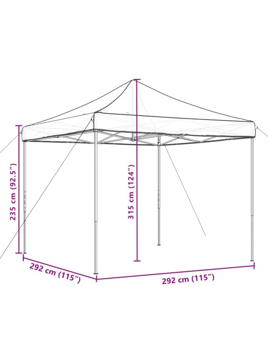 Skládací party stan pop-up vínový 292 x 292 x 315 cm