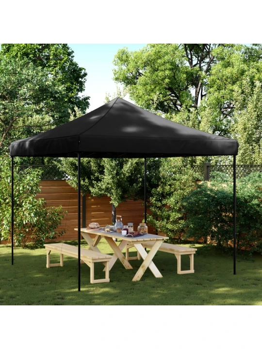 Skládací party stan pop-up černý 292 x 292 x 315 cm
